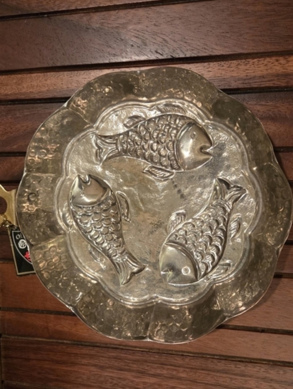 NFS TRADE $35 Vintage Copper Fish Pan Wall Hanging 8" - Picture 3 of 4